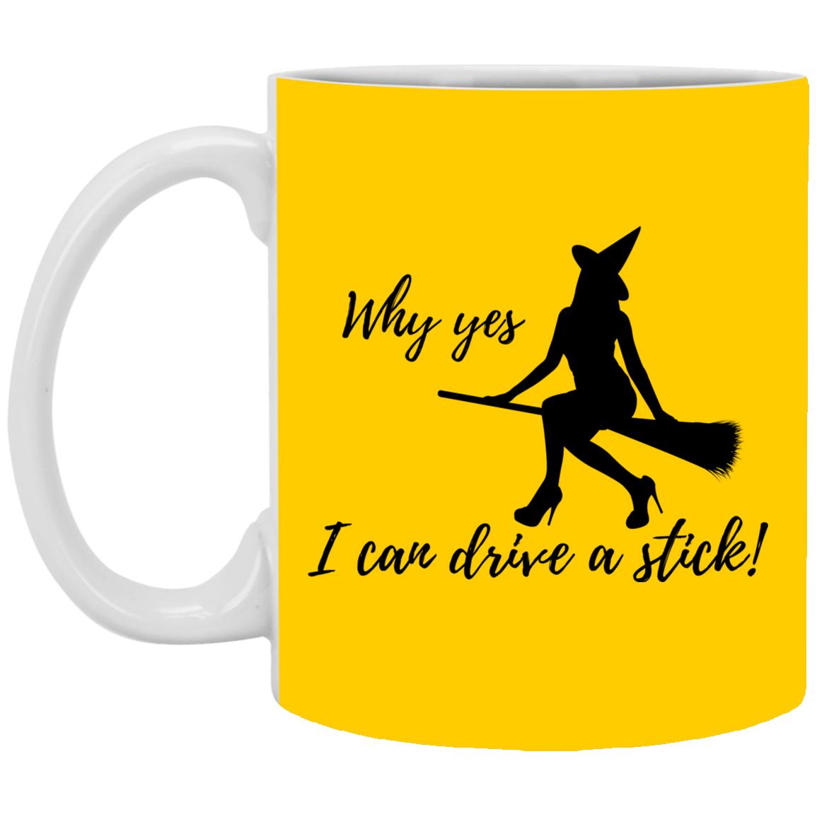 I can Drive a Stick - Halloween - XP8434 11 oz. White Mug