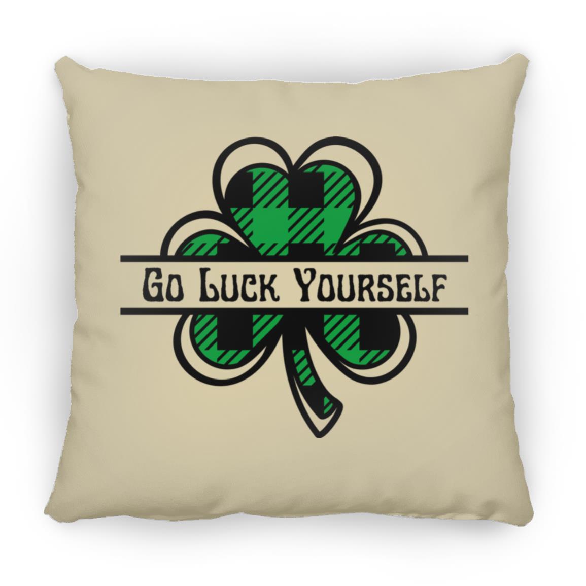 Go Luck Yourself Plaid (St Patrick's Day) -Medium Square Pillow