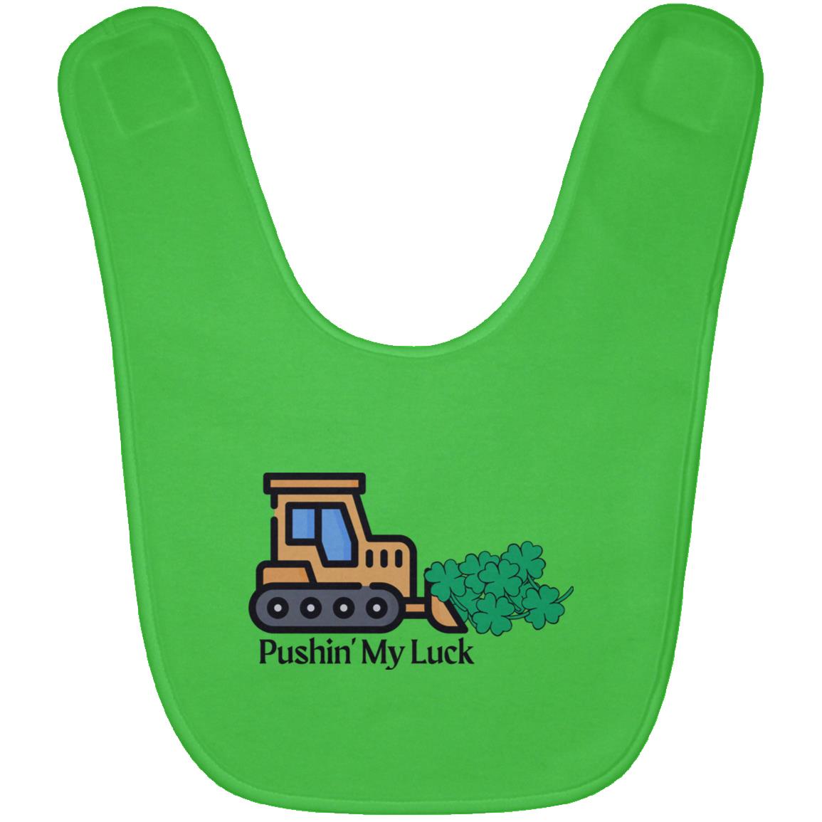 Pushin' My Luck (St. Patrick's Day) - Baby Bib