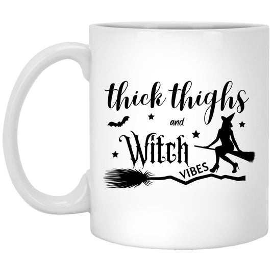 Thick Thighs & Witch Vibes - Halloween - XP8434 11 oz. White Mug