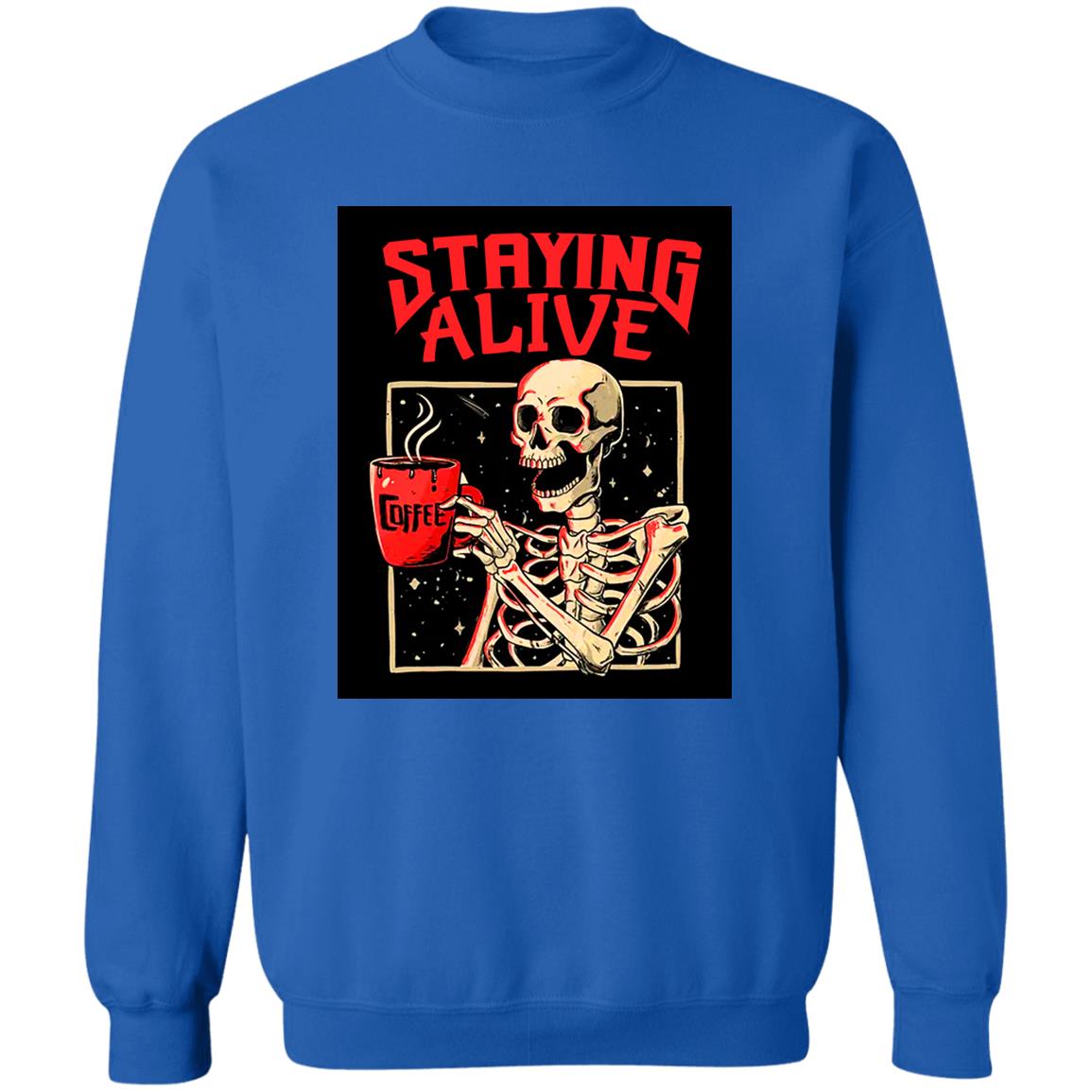 Staying Alive- Halloween - Z65x Pullover Crewneck Sweatshirt 8 oz (Closeout)