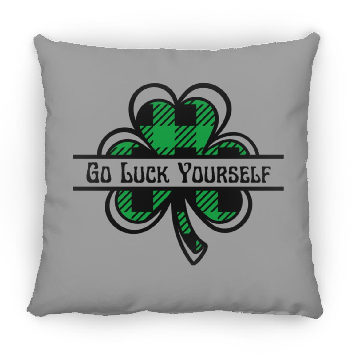 Go Luck Yourself Plaid (St Patrick's Day) -Medium Square Pillow