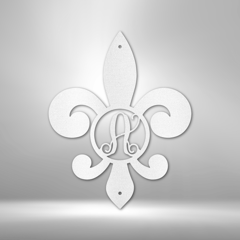 Fleur De Lis Initial - Steel Sign