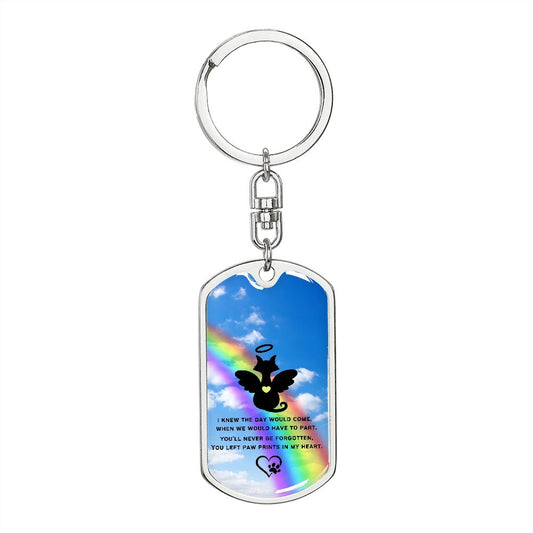 In Memory of My Cat (Rainbow Bridge / In Memory / Sympathy)) - Dog Tag Swivel Key Chain