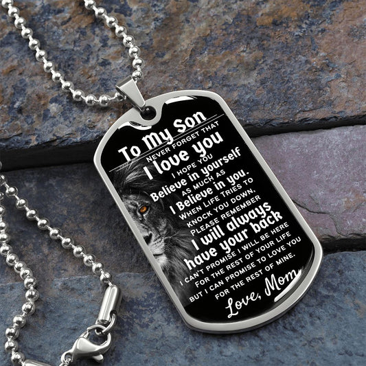 To Son from Mom (Lion) - Dog Tag