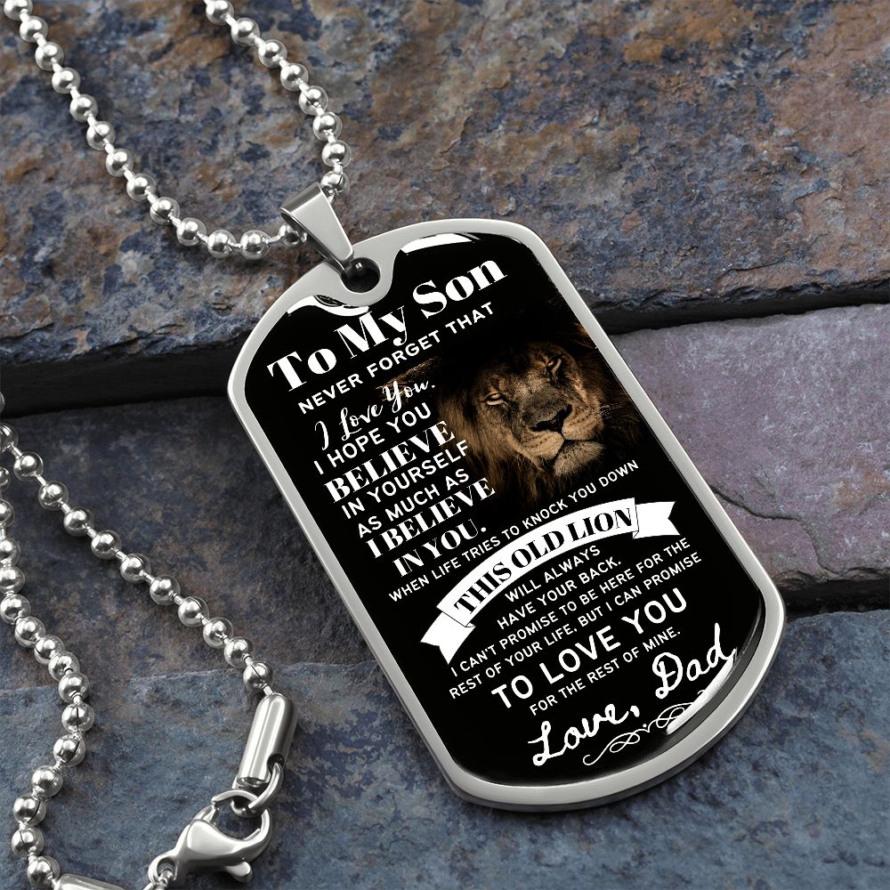 CaleesLLC To My Son Dog Tag for Men Black Military Necklace India | Ubuy