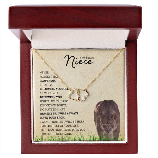 Niece (Lioness Card) - 10K Gold / Diamond - Everlasting Love Necklace