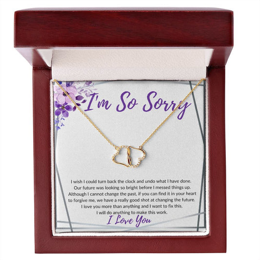 I'm Sorry - (Purple Card) - 10K Gold & Diamond - Everlasting Love Necklace