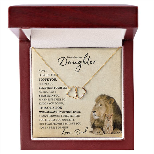 Daughter From Dad (Lion Card) - 10K Gold / Diamond - Everlasting Love Necklace