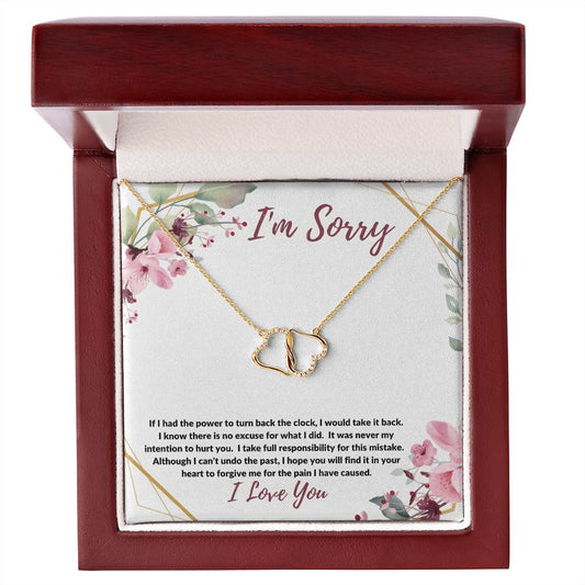 I'm Sorry - (Burgundy Card) - 10K Gold & Diamond - Everlasting Love Necklace