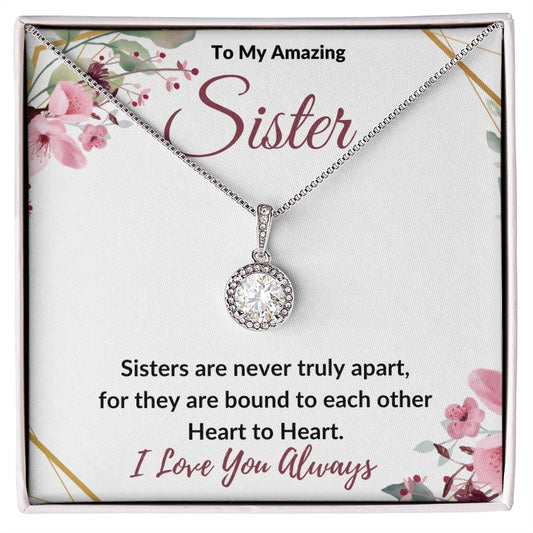 To My Amazing Sister (Burgundy Card) - Eternal Hope Necklace