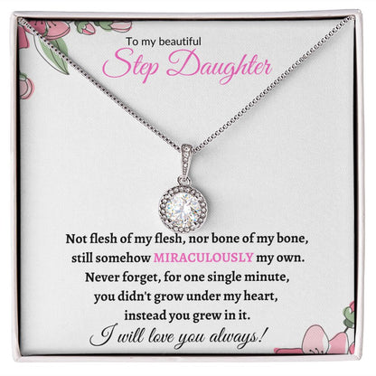 To My Beautiful Step Daughter / nonbiological (Pink Card) - Eternal Hope Necklace