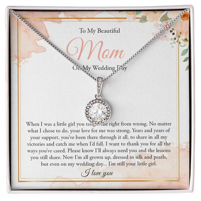 To Mom on my Wedding Day (Peach Floral) - Eternal Hope Necklace