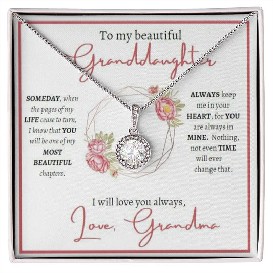 Granddaughter (Floral Frame Card) -Eternal Hope Necklace