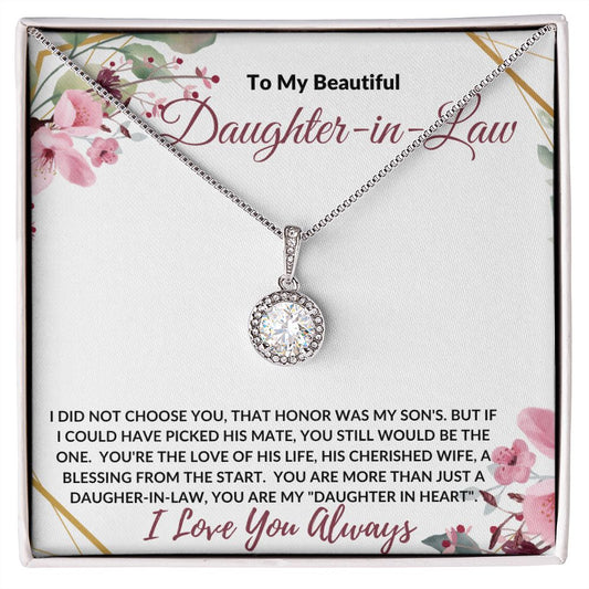 To My Beautiful Daughter-in-Law (Burgundy) - Eternal Hope Necklace