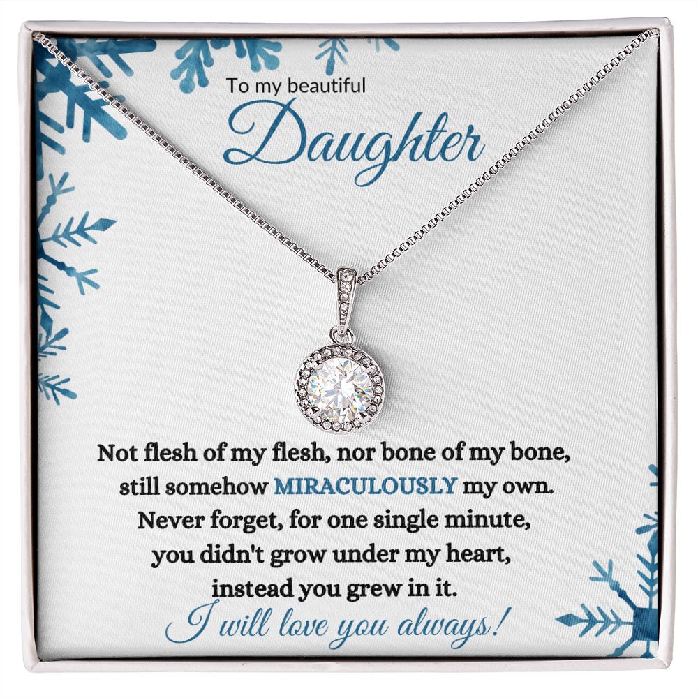 Adopted / Nonbiological Daughter (Blue Snowflake Christmas) - Eternal Hope Necklace