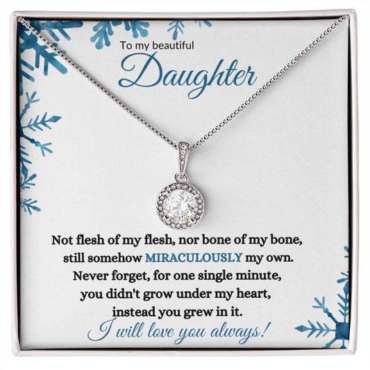 Adopted / Nonbiological Daughter (Blue Snowflake Christmas) - Eternal Hope Necklace