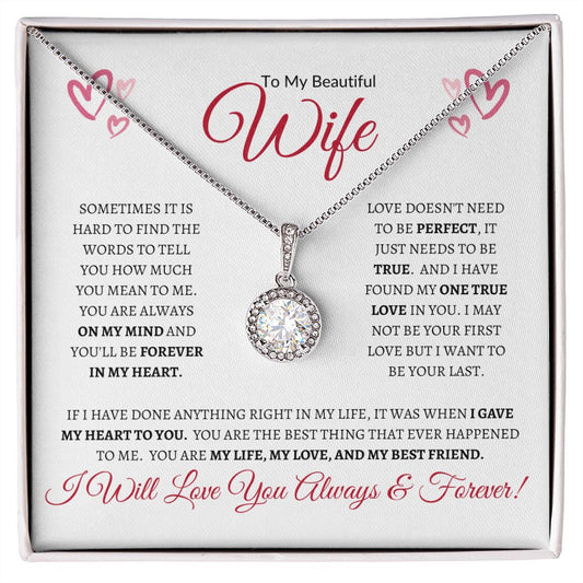 To My Beautiful Wife (Valentine Corner Hearts) - Eternal Hope Necklace