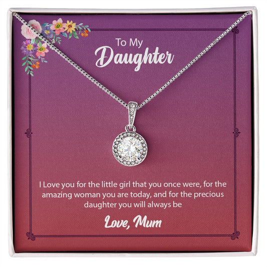 Daughter from Mom (Pink Floral Card) - Eternal Hope Necklace