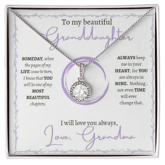 Granddaughter (Purple Circle Card) - Eternal Hope Necklace