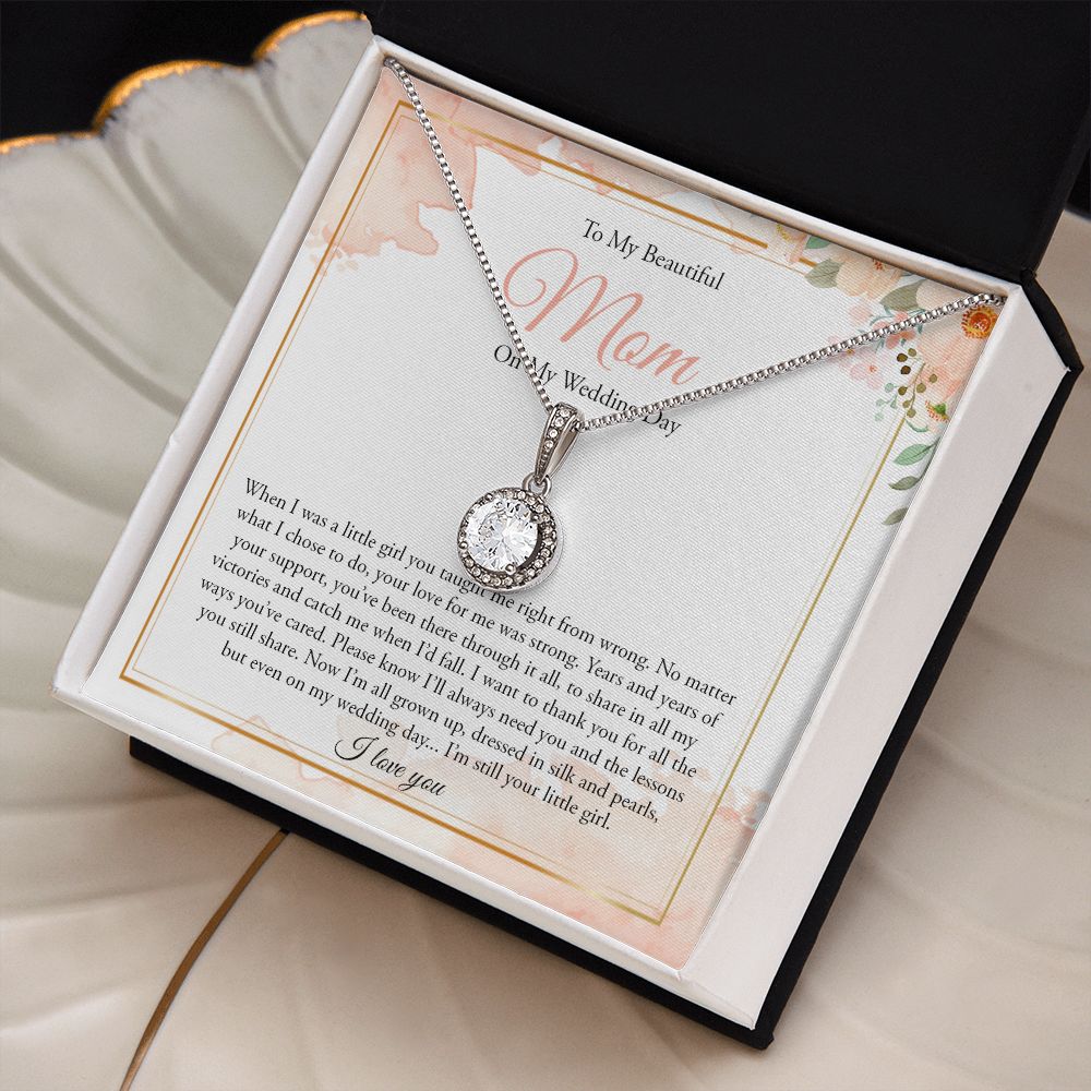 To Mom on my Wedding Day (Peach Floral) - Eternal Hope Necklace