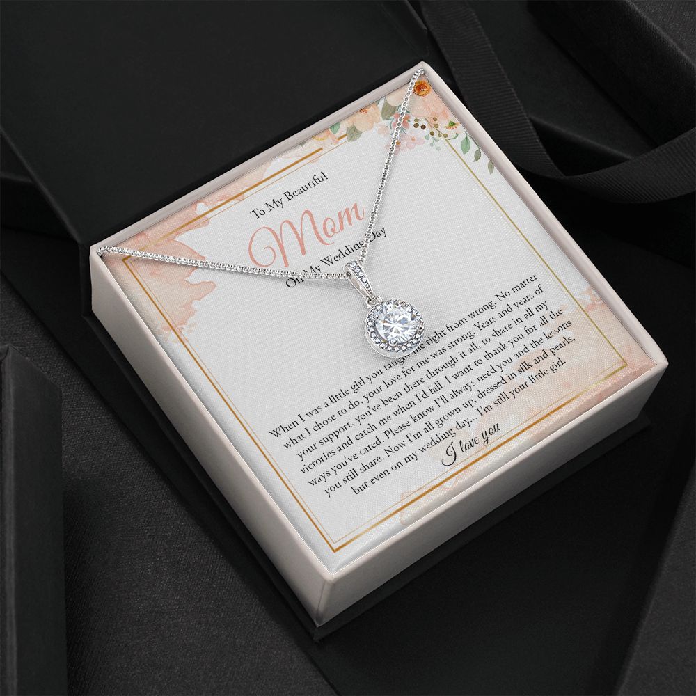 To Mom on my Wedding Day (Peach Floral) - Eternal Hope Necklace