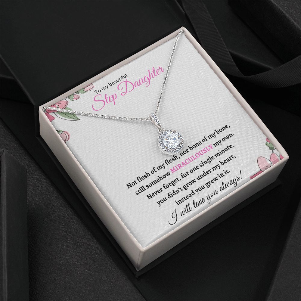 To My Beautiful Step Daughter / nonbiological (Pink Card) - Eternal Hope Necklace