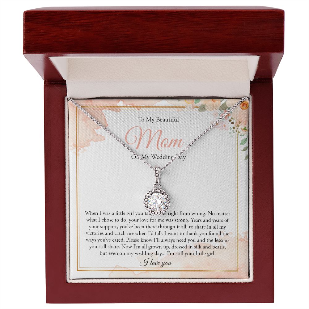 To Mom on my Wedding Day (Peach Floral) - Eternal Hope Necklace