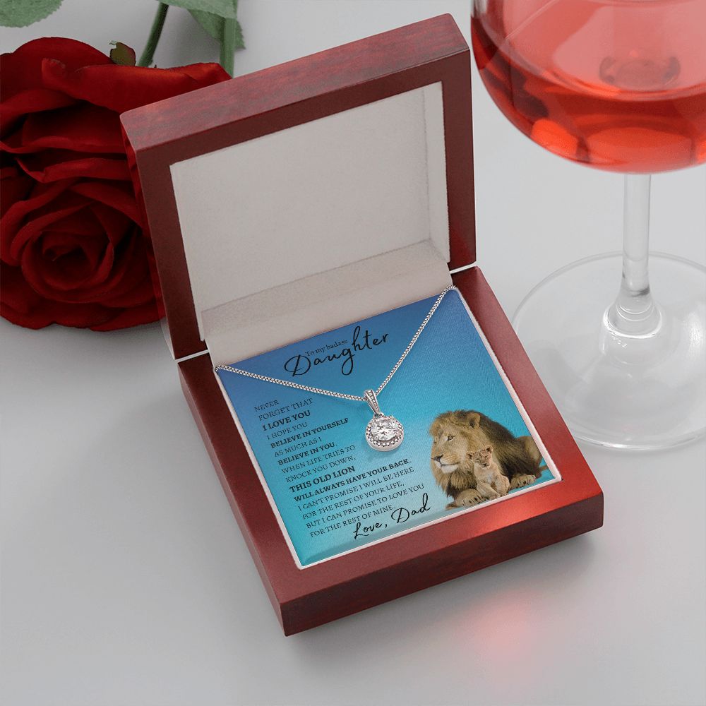 Daughter from Dad (Blue Lion Card) - Eternal Hope Necklace