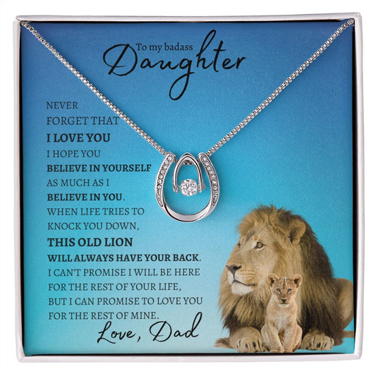 Daughter from Dad (Blue Lion Card) - Pure Luck Necklace