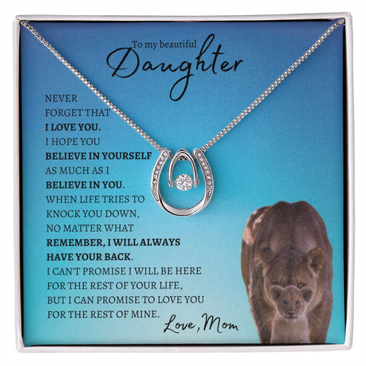 Beautiful Daughter from Mom (Blue Lioness) - Pure Luck Necklace