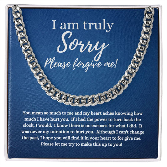 I am truly Sorry (Blue Card) - Cuban Link Chain