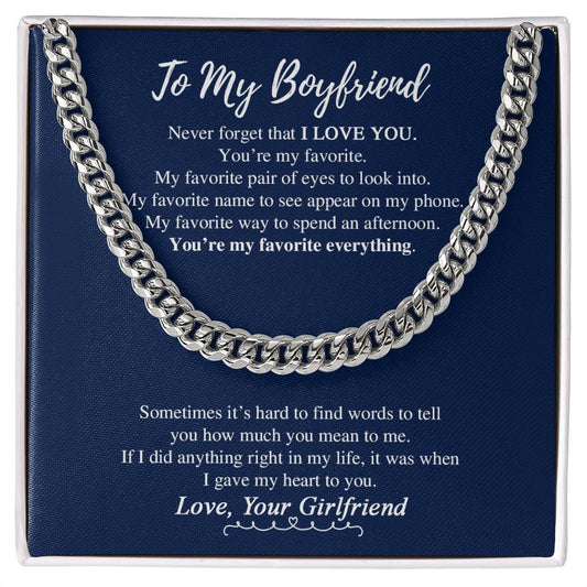Boyfriend (Navy Favorite Card) - Cuban Chain