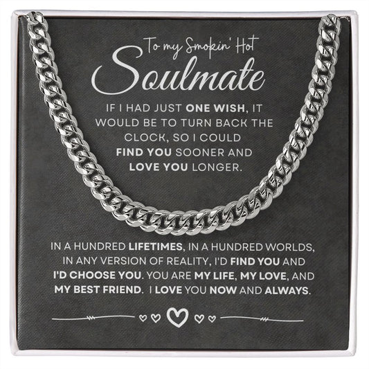 Soulmate (Charcoal Card) - Cuban Chain