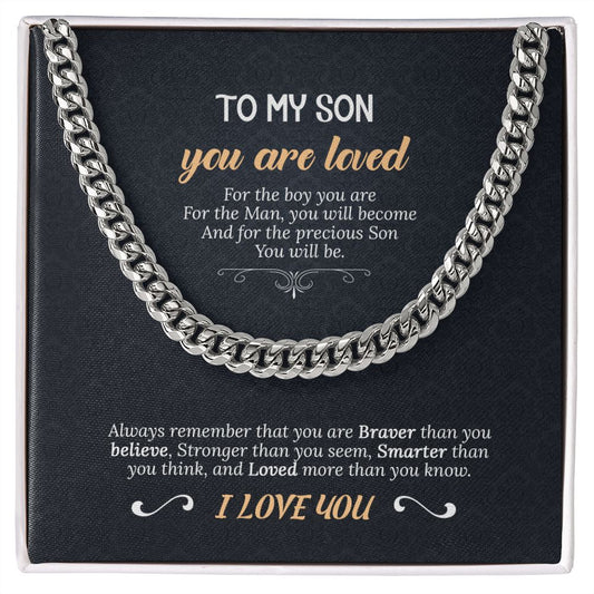 Son (You are Loved Card) - Cuban Link Chain