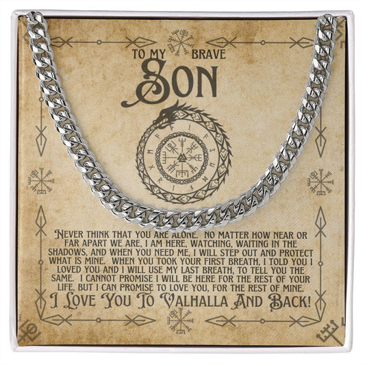 To My Brave Son (Viking Card) - Cuban Chain