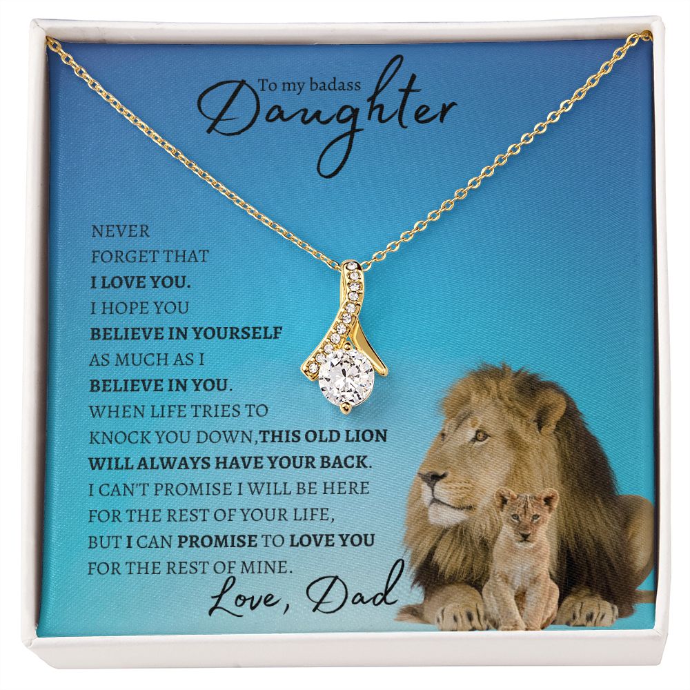 Daughter from Dad (Lion Blue Card) -Alluring Beauty Necklace