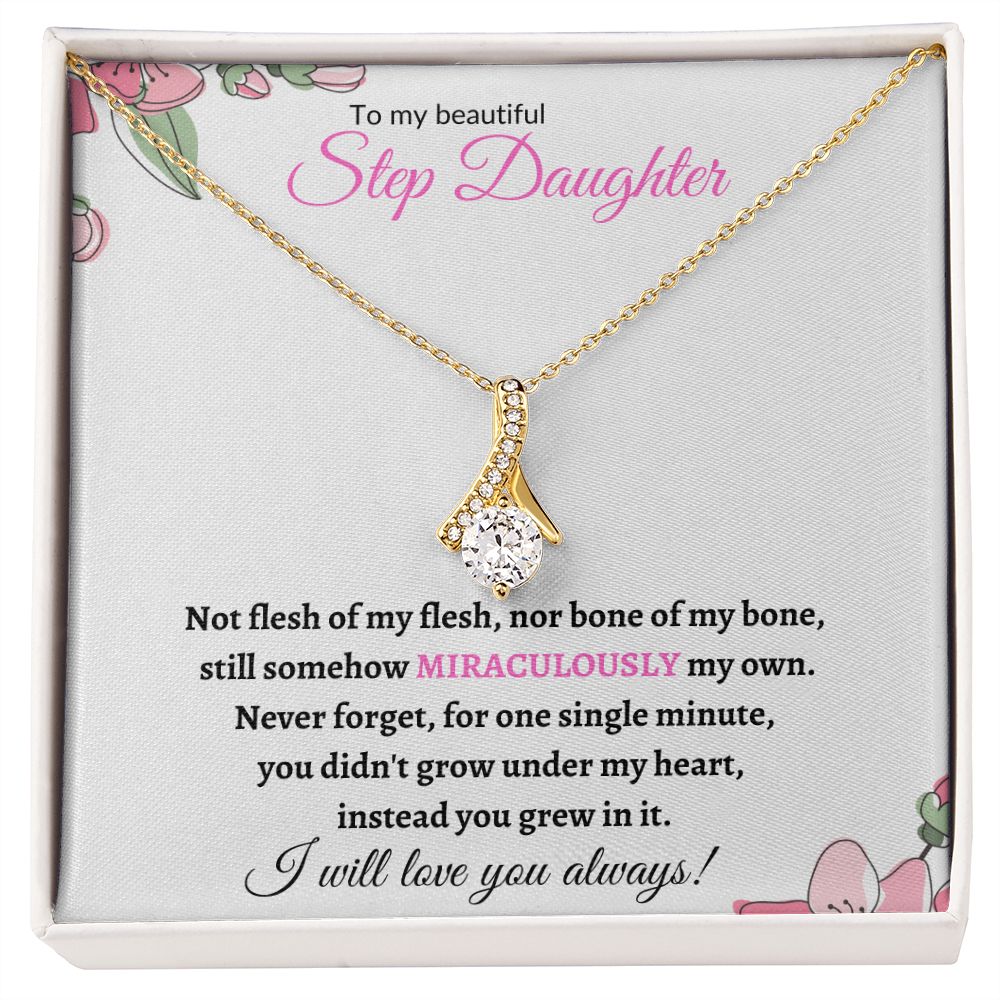 To My Beautiful Step Daughter / nonbiological (Pink Card) - Alluring Beauty Necklace
