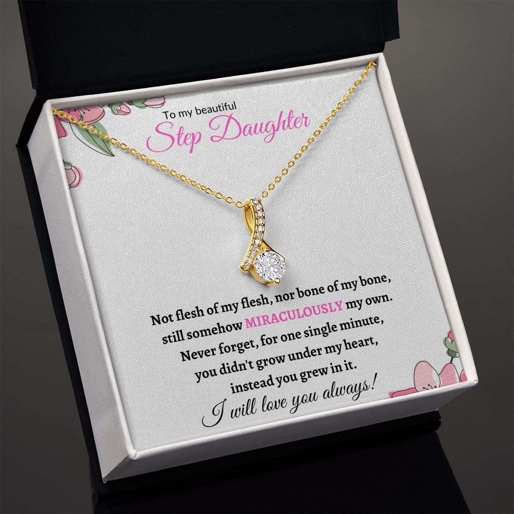 To My Beautiful Step Daughter / nonbiological (Pink Card) - Alluring Beauty Necklace
