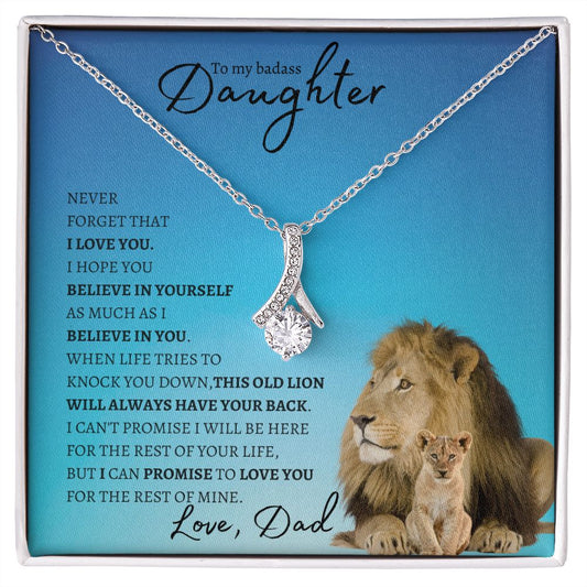 Daughter from Dad (Lion Blue Card) -Alluring Beauty Necklace