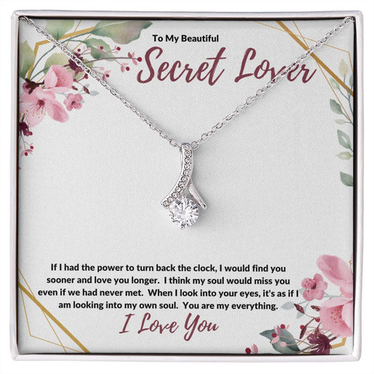 To My Secret Lover (Burgundy Card) - Alluring Beauty Necklace