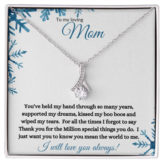 To My loving Mom (Christmas Snowflake) - Alluring Beauty Necklace