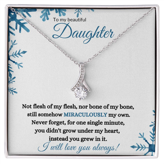 Adopted / Nonbiological Daughter (Blue Snowflake Christmas) - Alluring Beauty Necklace