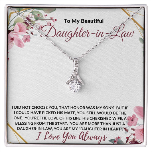 To My Beautiful Daughter-in-Law (Burgundy) - Alluring Beauty  Necklace