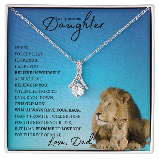 Precious Daughter from Dad (Blue Lion Card) - Alluring Beauty Necklace