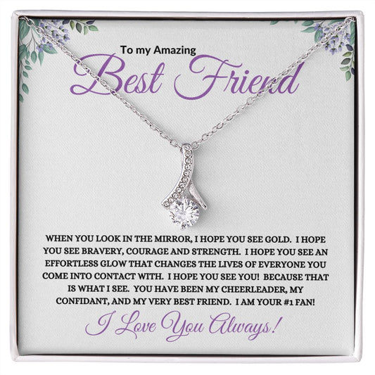 To My Amazing Best Friend / Bestie (Purple) - Alluring Beauty Necklace