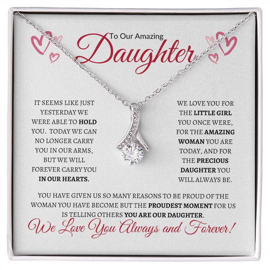 To Our Amazing Daughter from Mom and Dad (Valentine) - Alluring Beauty Necklace