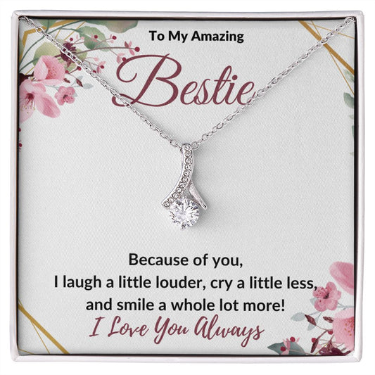 To My Amazing Bestie / Best Friend (Burgundy) - Alluring Beauty Necklace