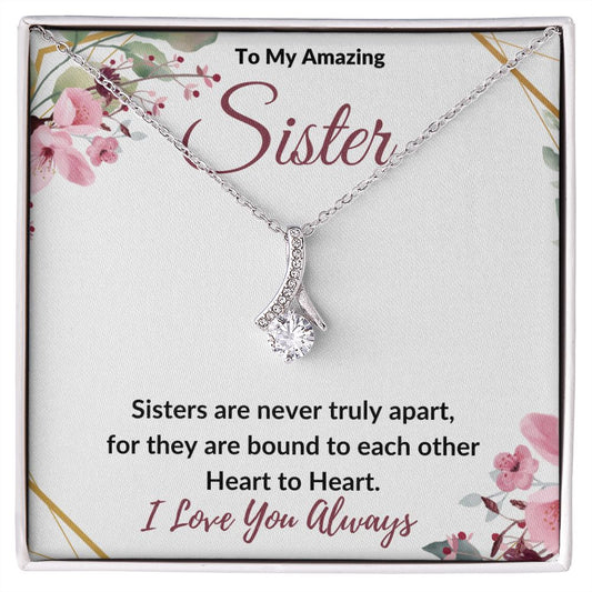To My Amazing Sister (Burgundy Card) -Alluring Beauty Necklace