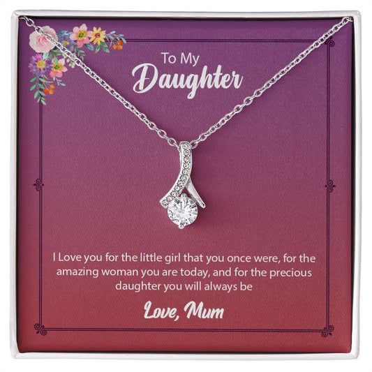 Daughter from Mom (Pink Floral Card) - Alluring Beauty Necklace